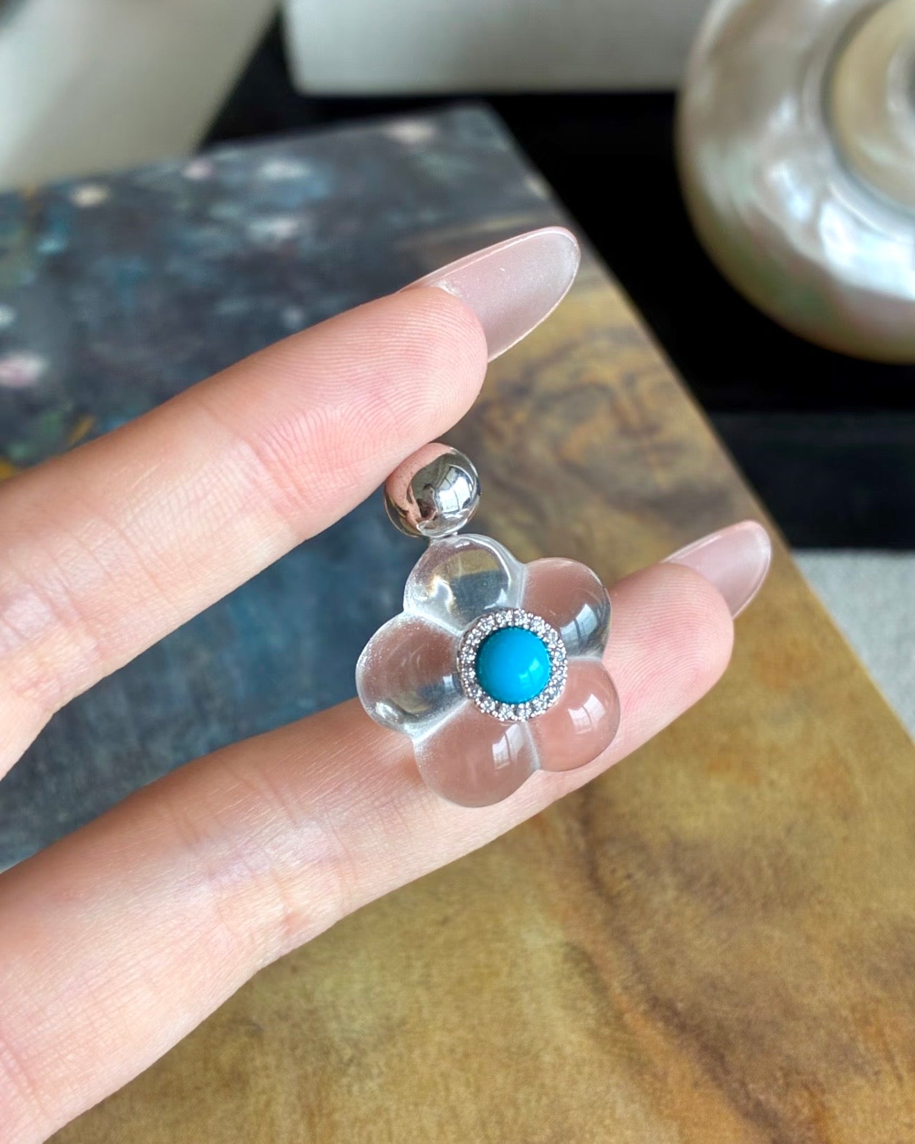 Summer Bloom · Clear Quartz Pendant