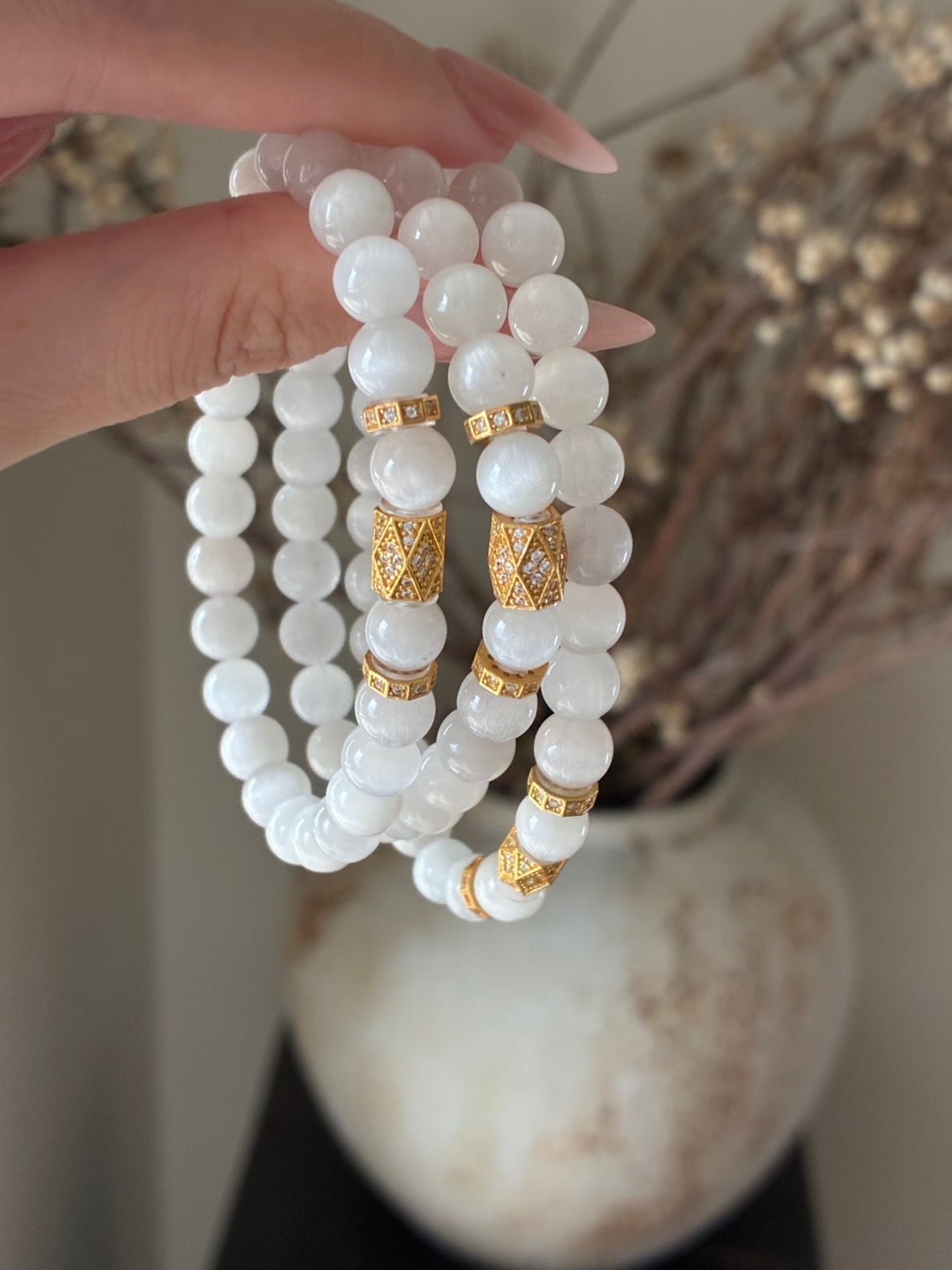 Moon Veil · White Cat's Eye Rabbit Hair Quartz
