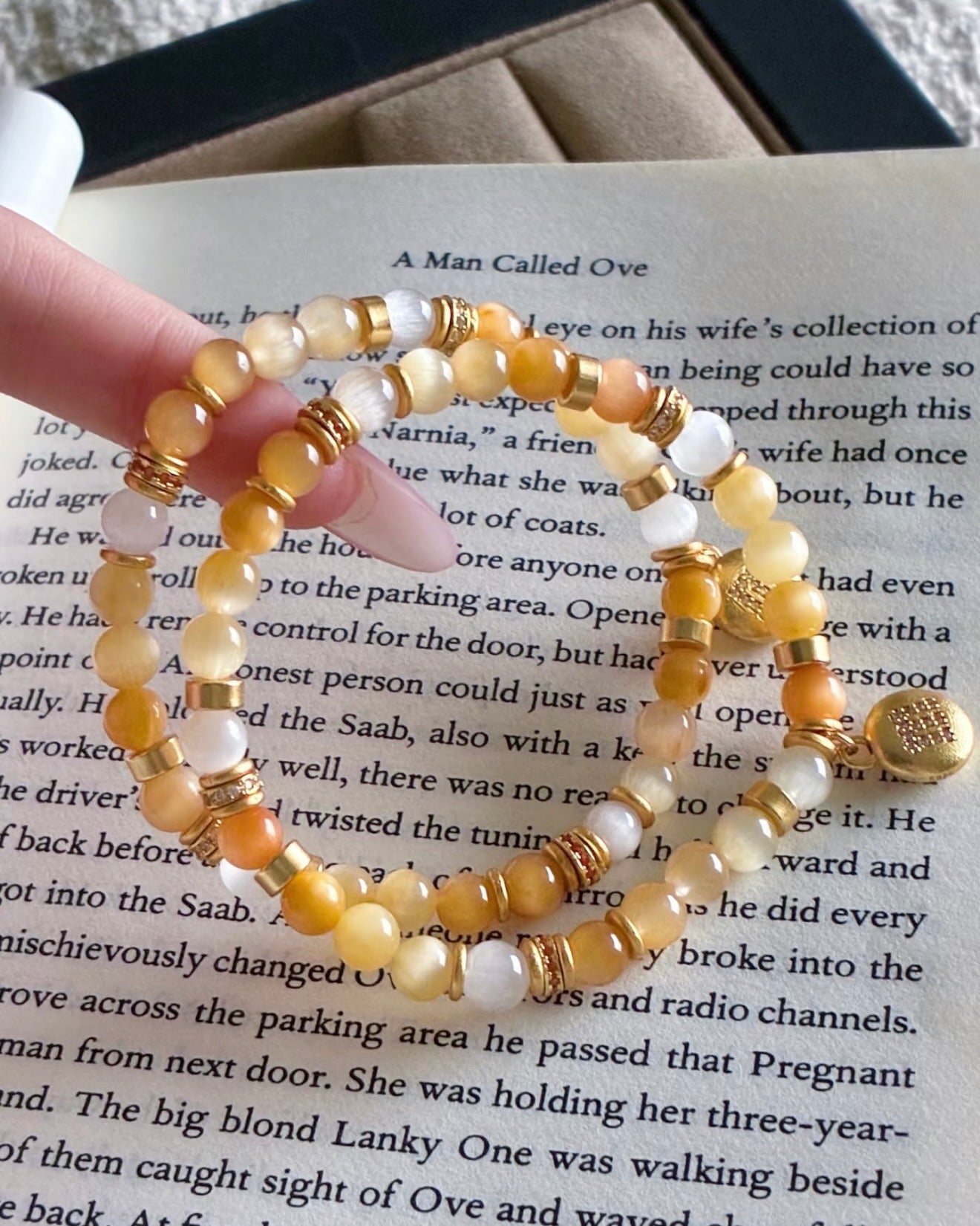 Golden Hour · Multicolour Rabbit Hair Quartz Bracelet