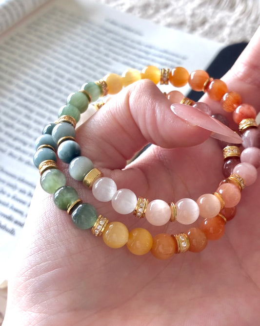 Aurora · Multicolour Rabbit Hair Quartz Bracelet