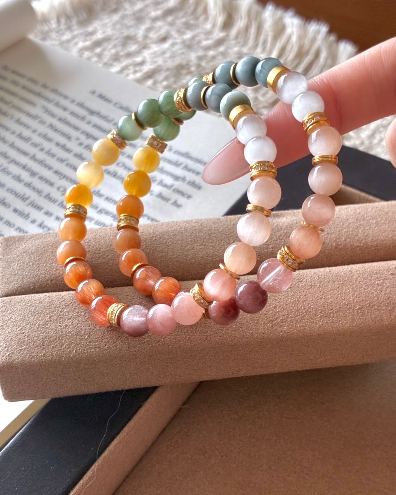 Aurora · Multicolour Rabbit Hair Quartz Bracelet