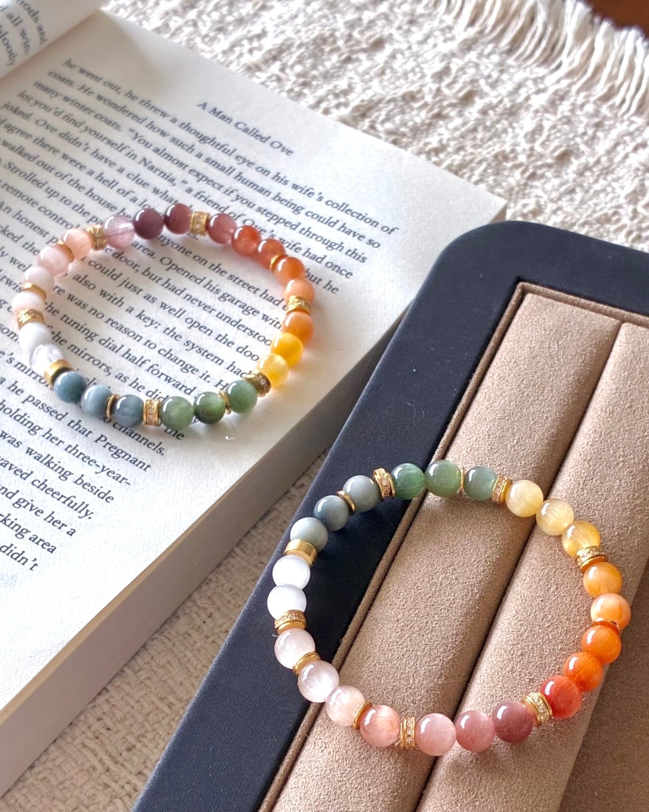 Aurora · Multicolour Rabbit Hair Quartz Bracelet