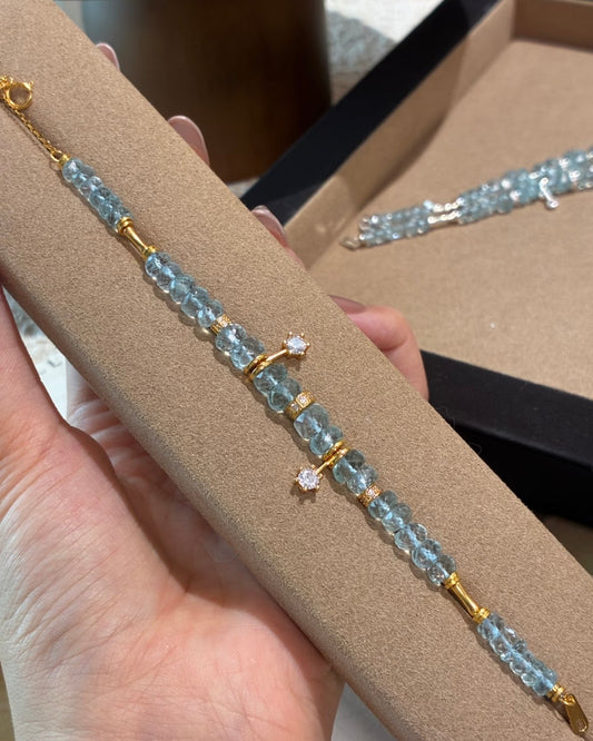 Sea Glass · Aquamarine Bracelet