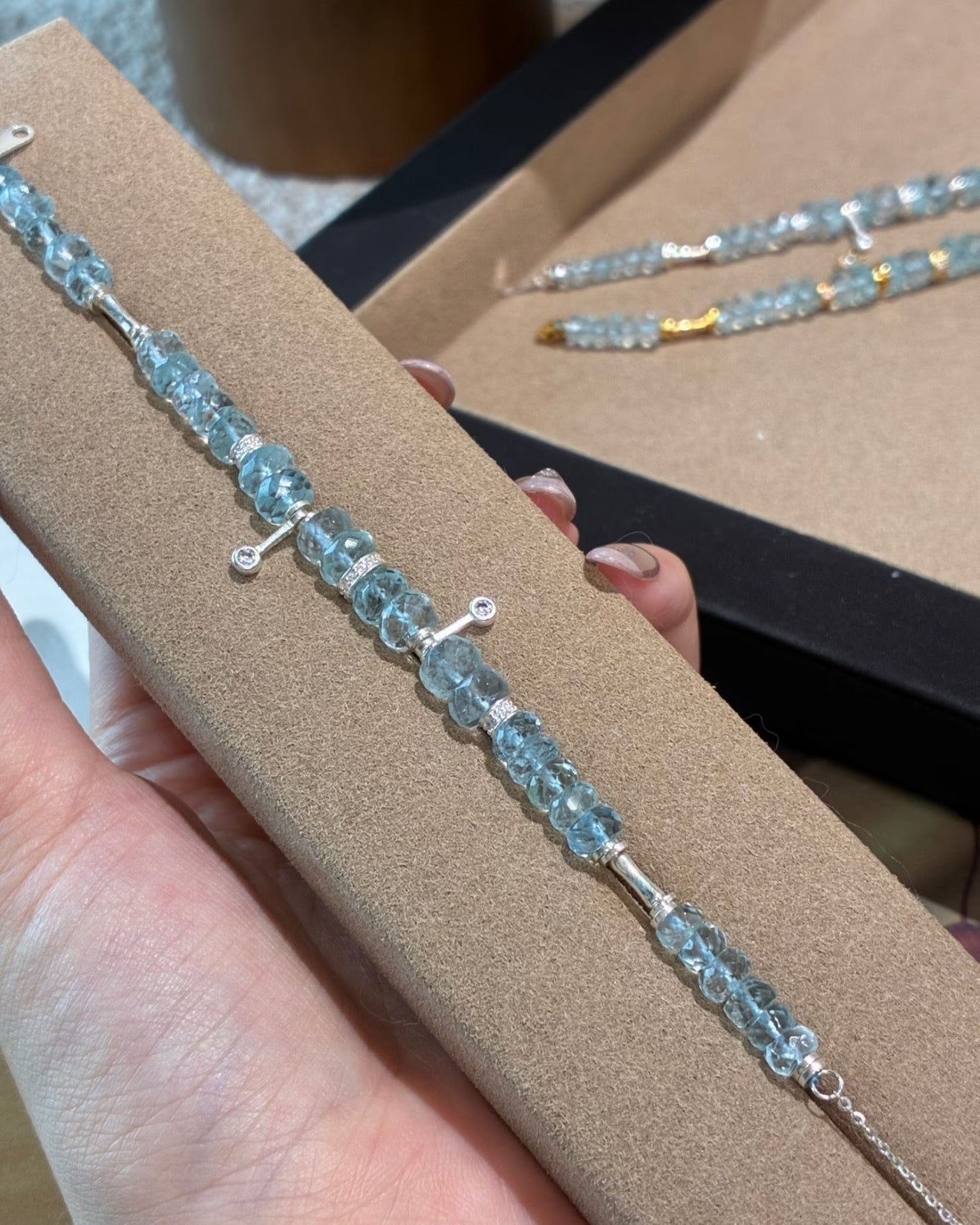 Sea Glass · Aquamarine Bracelet